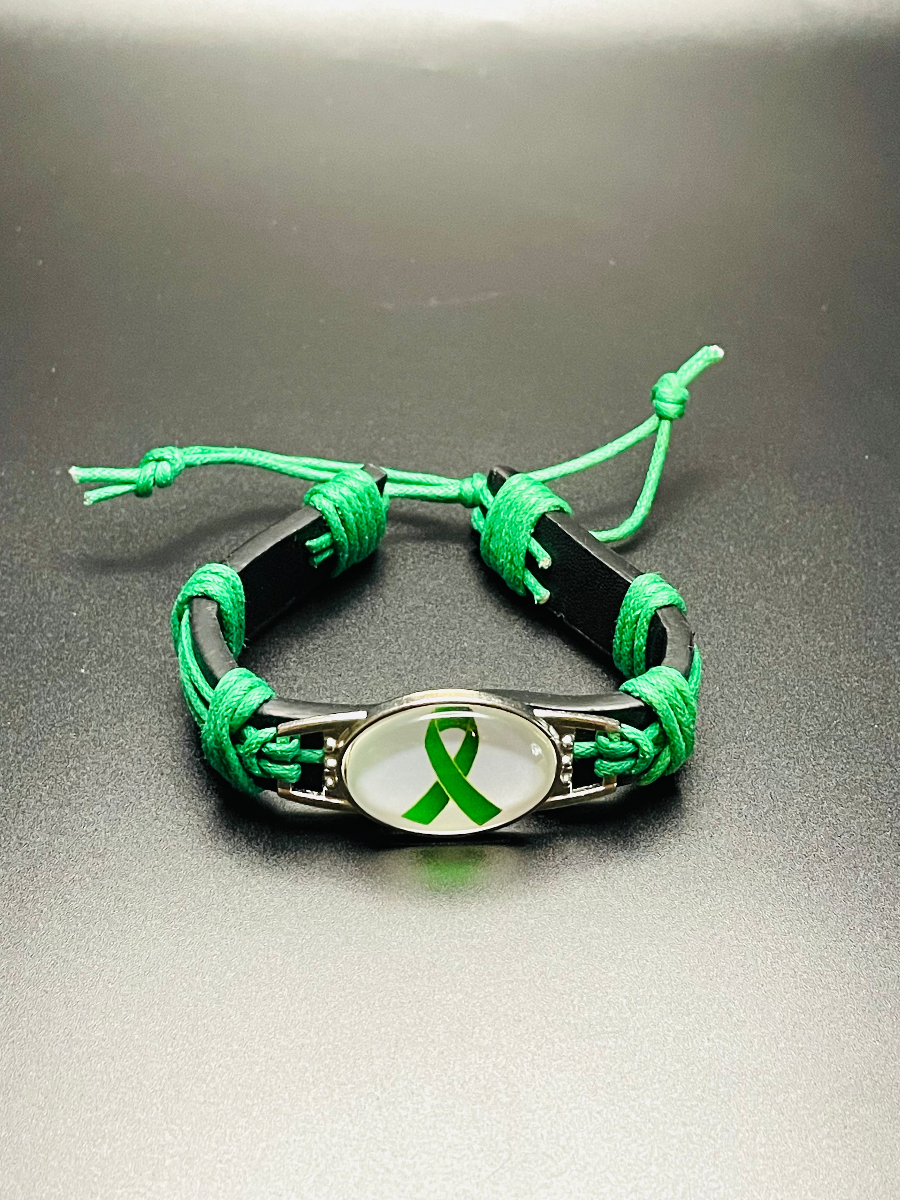 TBI Green Ribbon Awareness Bracelet Set