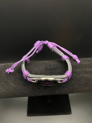 Fibromyalgia Purple Ribbon Butterfly Bracelet