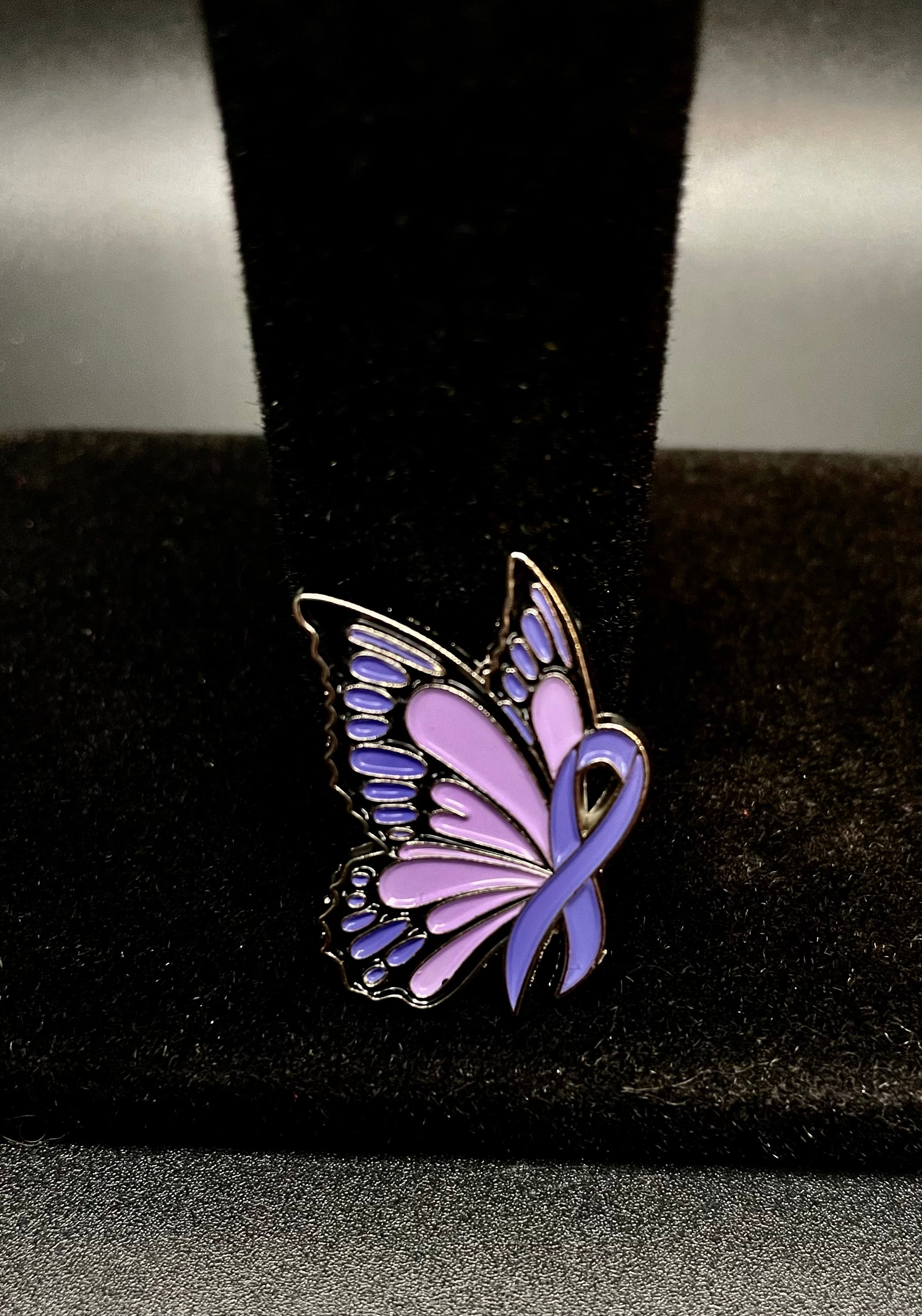 Fibromyalgia Awareness Butterfly Macramé Bracelet Bracelet & Butterfly Pin Combo Pack