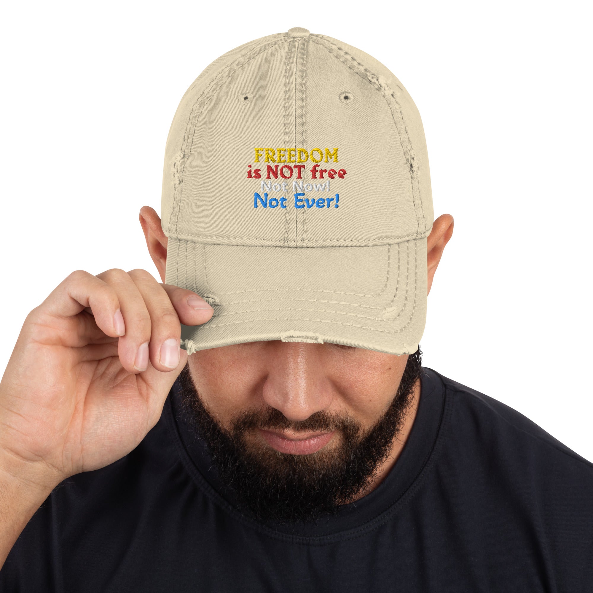 Freedom is Not Free Distressed Dad Hat