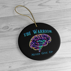 Brain Bling TBI Warrior Ceramic Ornaments