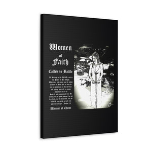 Women of Faith Collection Called to Battle Blk Stretched canvas