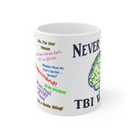 TBI Thoughts Brain Bling Wht Mug 11oz
