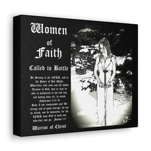 Women of Faith Collection Called to Battle Blk Stretched canvas