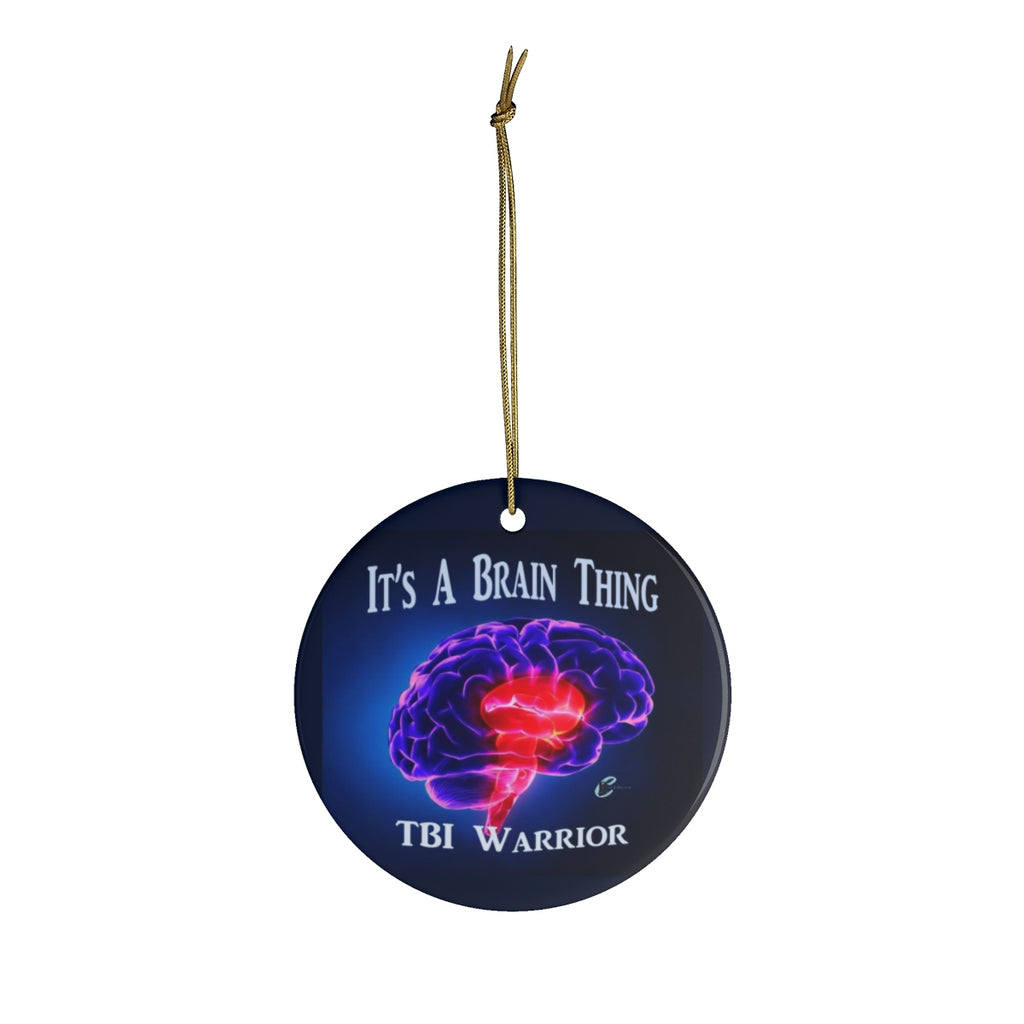 TBI Warrior Brain Bling Ceramic Ornaments