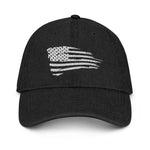 Distressed Flag "Embroidered" Denim Hat
