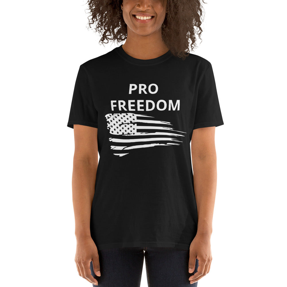 PRO FREEDOM / NO MANDATES (White print) Short-Sleeve Unisex T-Shirt