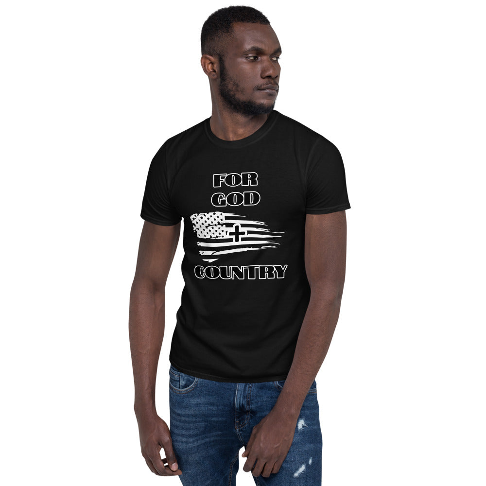 For God + Country Distressed Flag Short-Sleeve Unisex T-Shirt