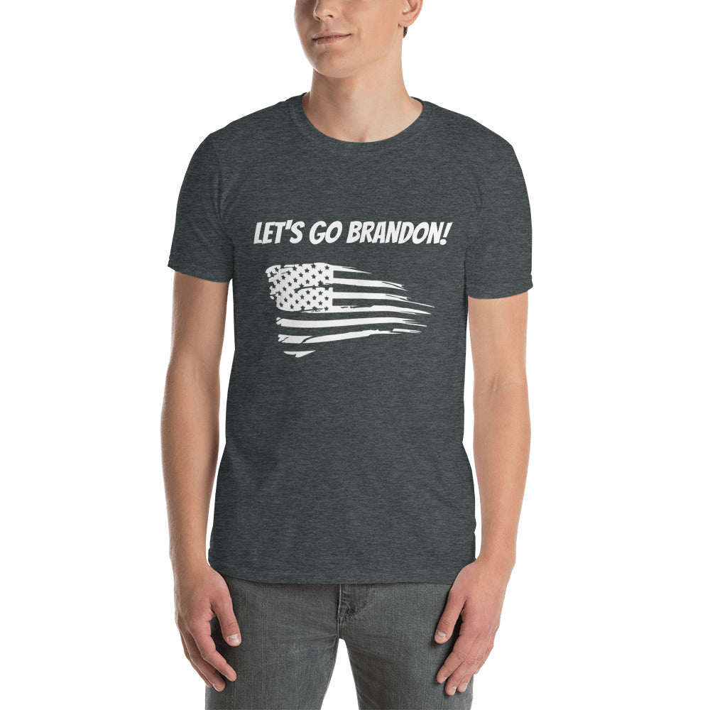 Let's Go Brandon! Distressed Flag Short-Sleeve T-Shirt