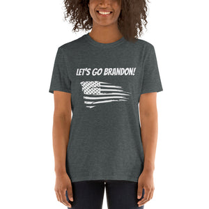 Let's Go Brandon! Distressed Flag Short-Sleeve T-Shirt