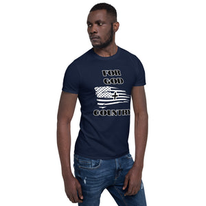 For God + Country Distressed Flag Short-Sleeve Unisex T-Shirt